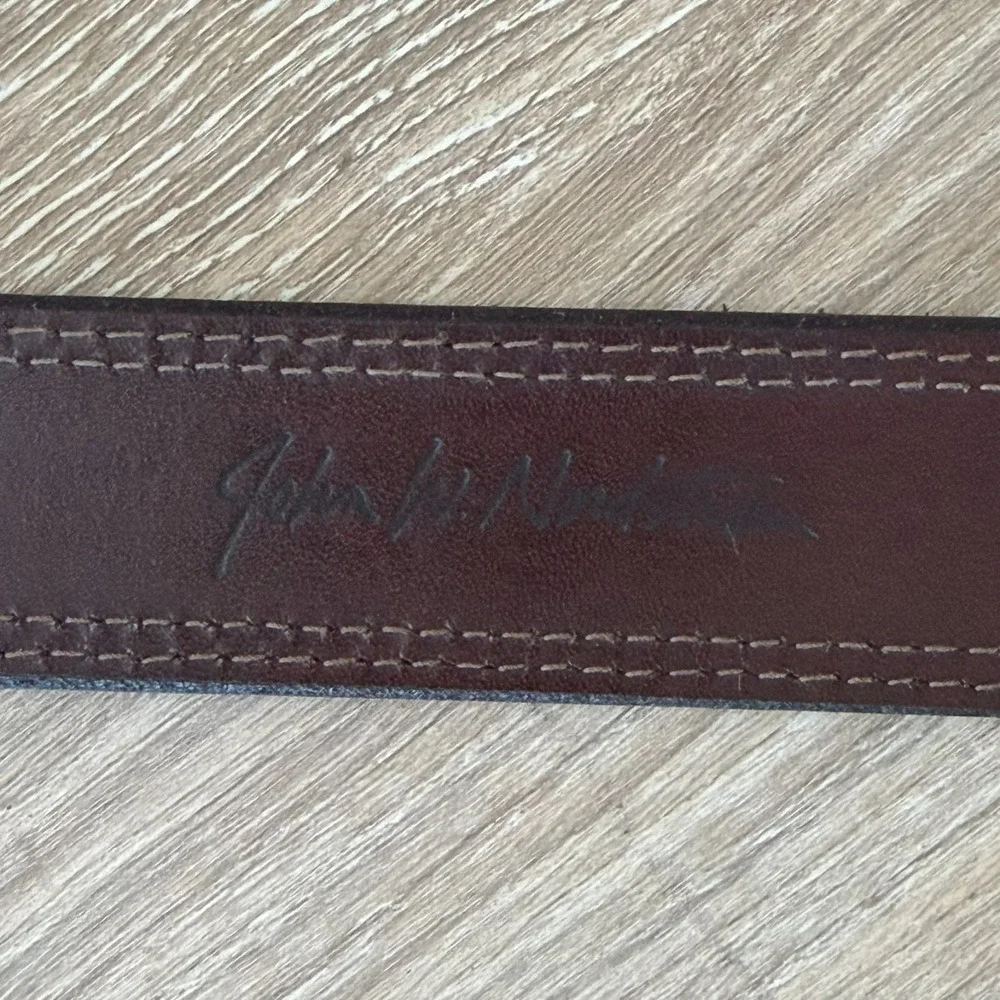 John W. Nordstrom Men's Brown Cahemere Suede Belt Leather Silver Buckle Size 36